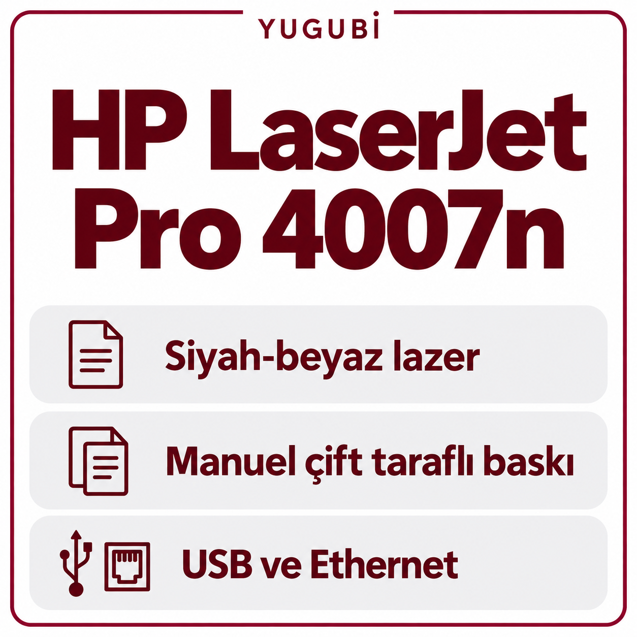 HP LaserJet Pro 4007n bilgi kartı
