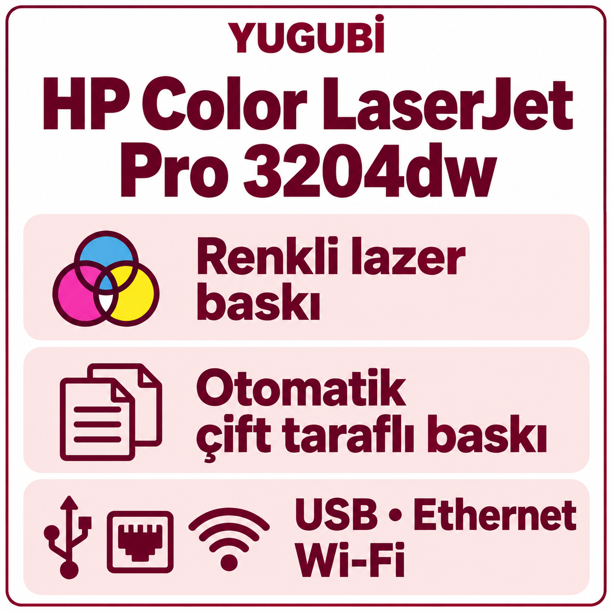 HP Color LaserJet Pro 3204dw bilgi kartı