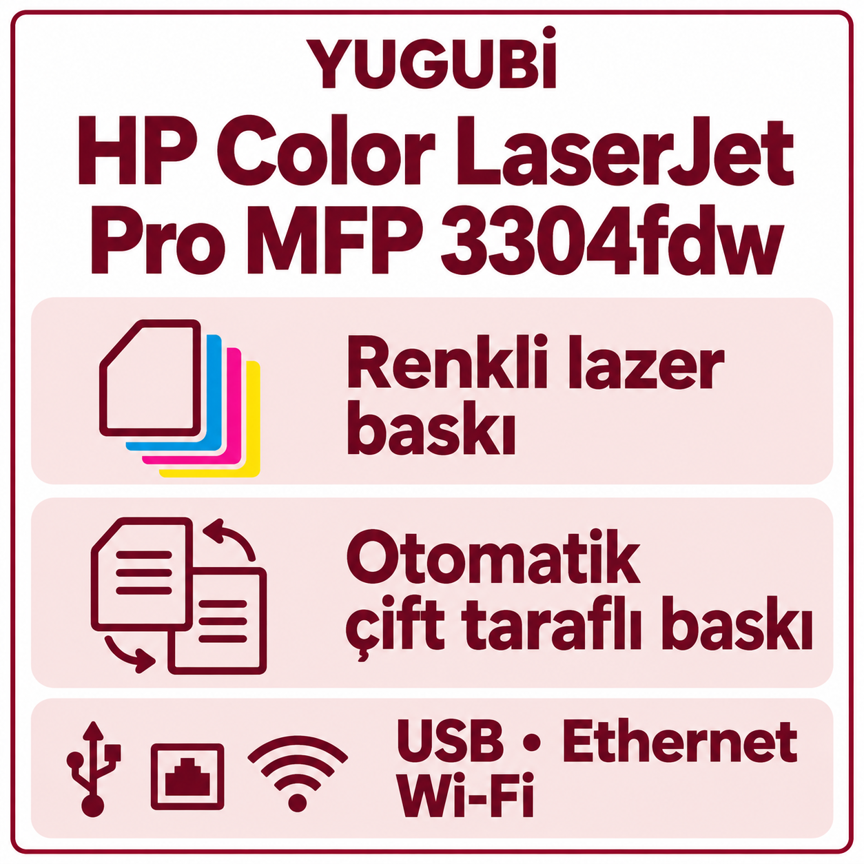 HP Color LaserJet Pro MFP 3304fdw bilgi kartı