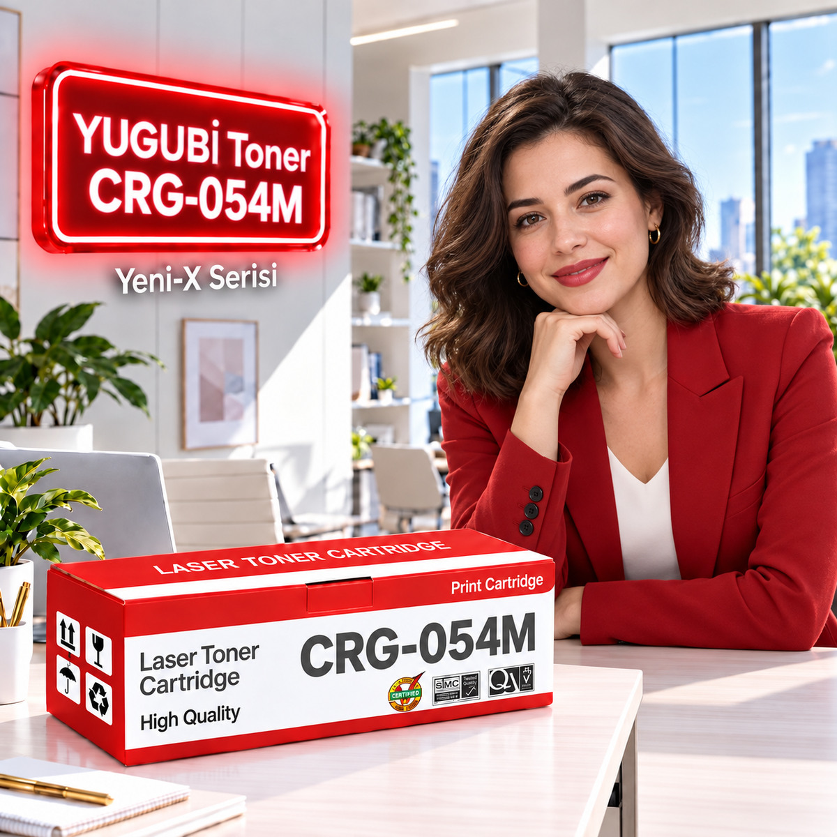 Canon CRG-054M Kırmızı Muadil Toner 1.3K