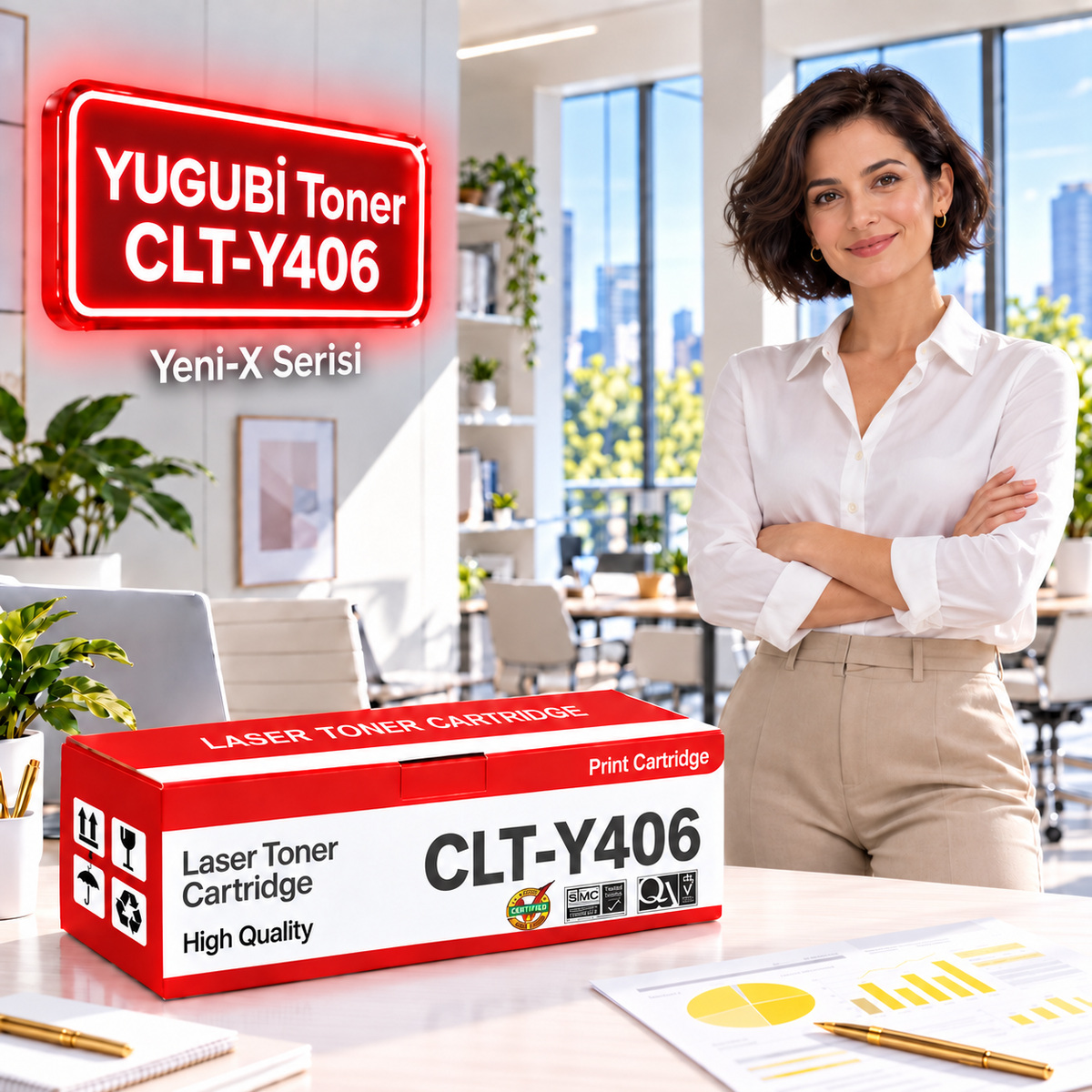 Samsung CLT-Y406 Sarı Muadil Toner 1K