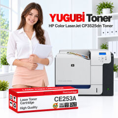 HP Color LaserJet CP3525dn CE253A 504A kırmızı muadil toner