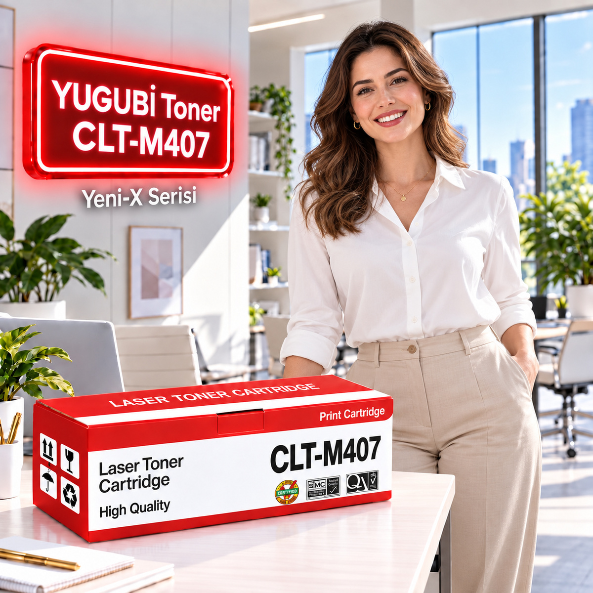 Samsung CLT-M407 Kırmızı Muadil Toner 1K