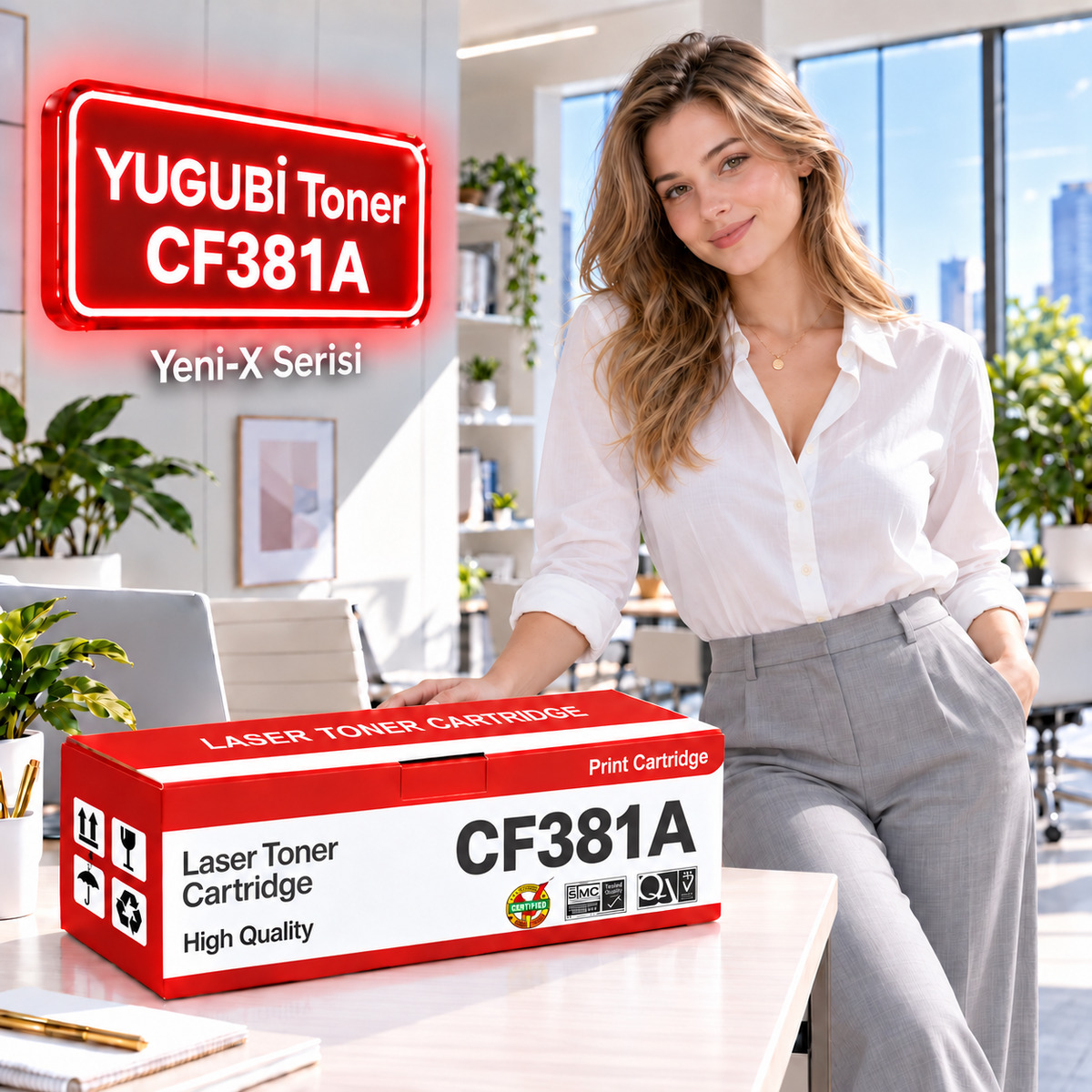 Hp Cf381A Mavi Muadil Toner 2.8K