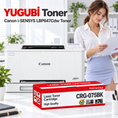 Canon i-SENSYS LBP647Cdw yazıcı ve CRG-075BK çipsiz muadil toner kutusu – YUGUBİ Toner