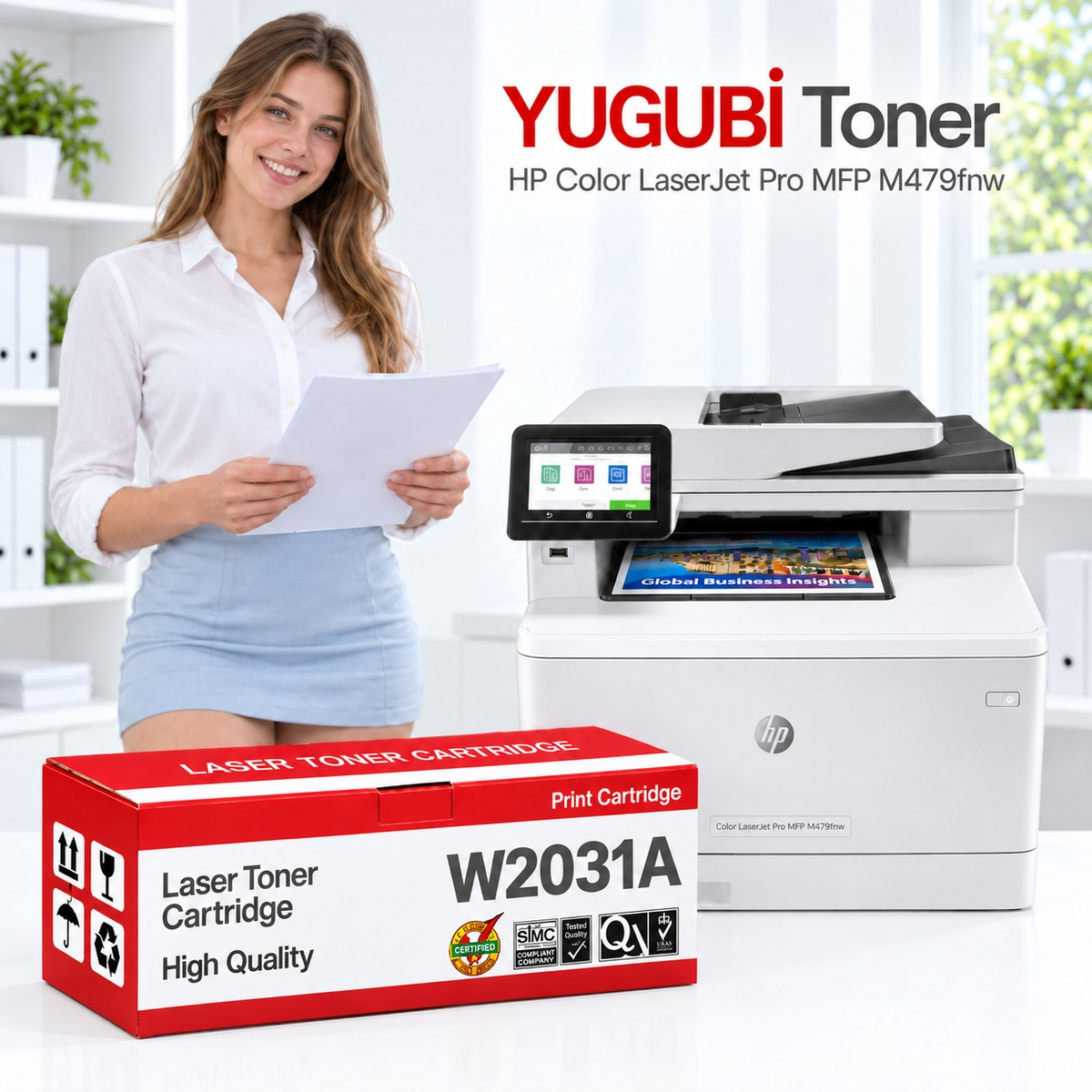 HP Color LaserJet Pro MFP M479fnw 415A W2031A Çipsiz Mavi Muadil Toner