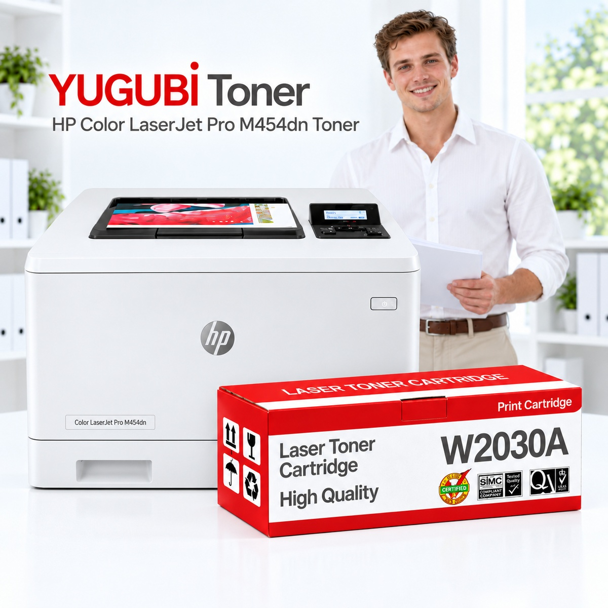 HP Color LaserJet Pro M454dn 415A W2030A Çipsiz Siyah Muadil Toner
