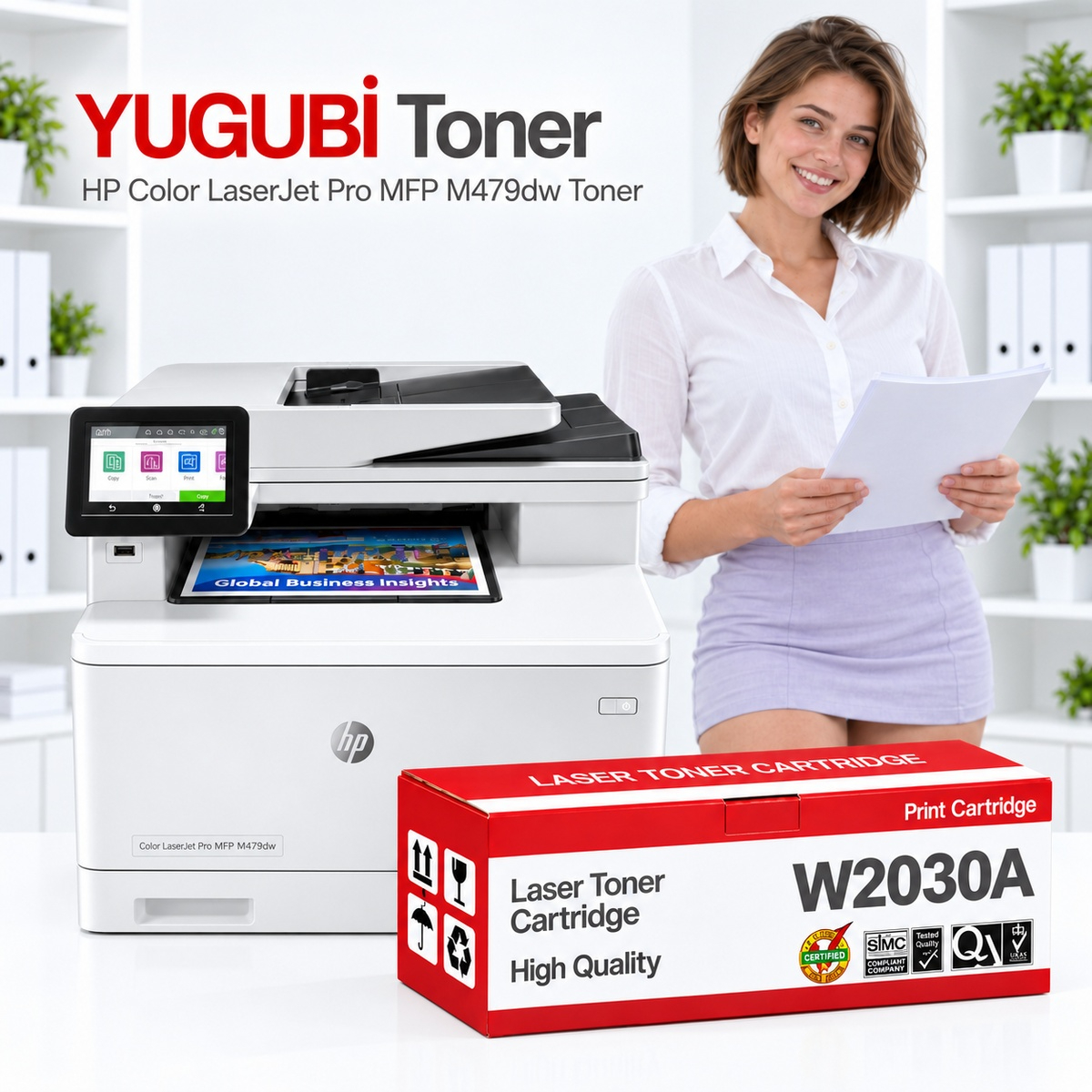 HP Color LaserJet Pro MFP M479dw 415A W2030A Çipsiz Siyah Muadil Toner