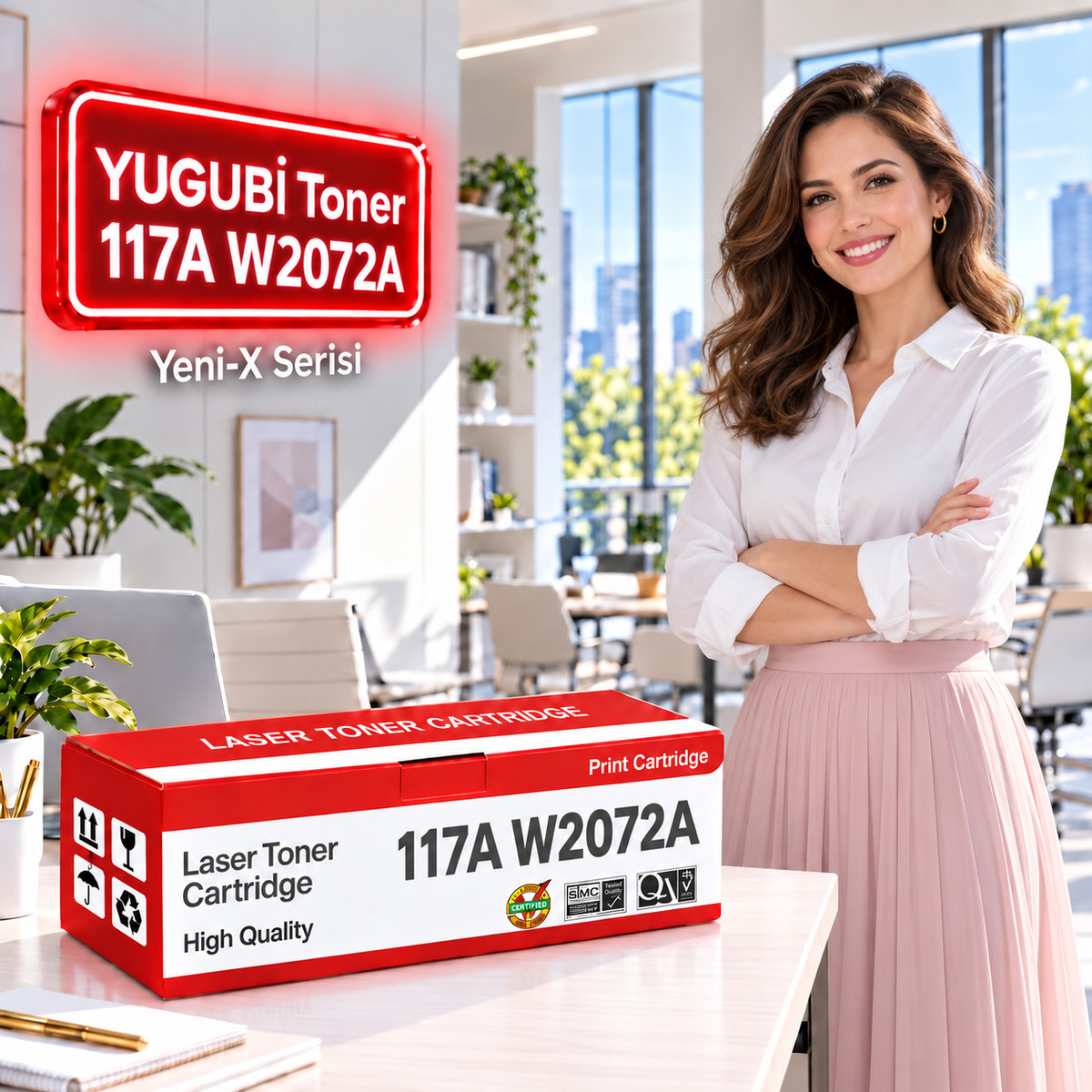HP 117A W2072A Çipli Sarı Muadil Toner 0.7K