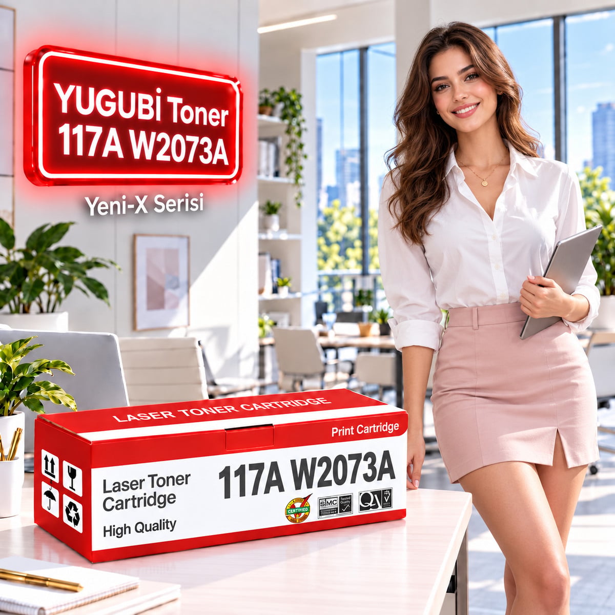 HP 117A W2073A Çipli Kırmızı Muadil Toner 0.7K