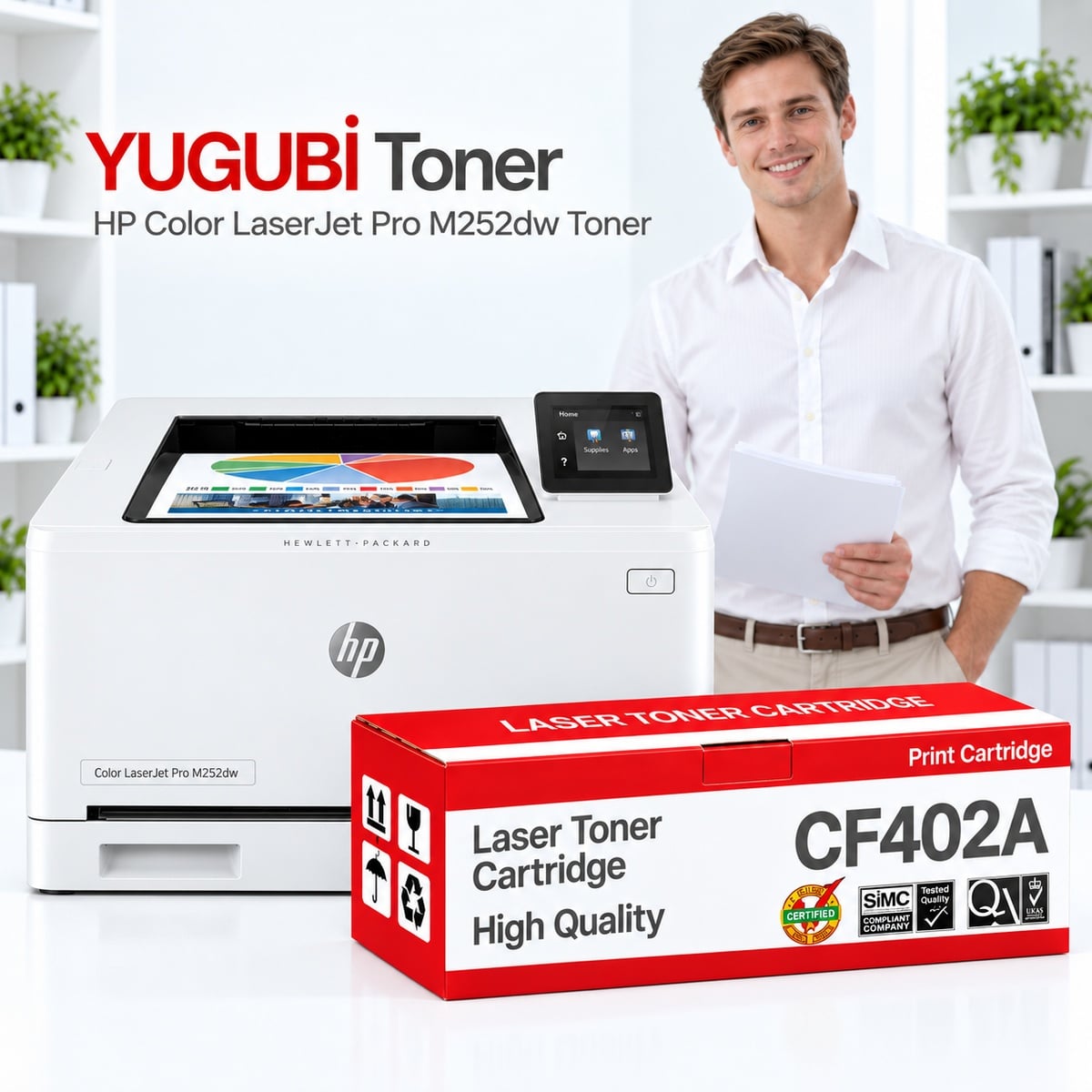HP Color LaserJet Pro M252dw CF402A Sarı Muadil Toner