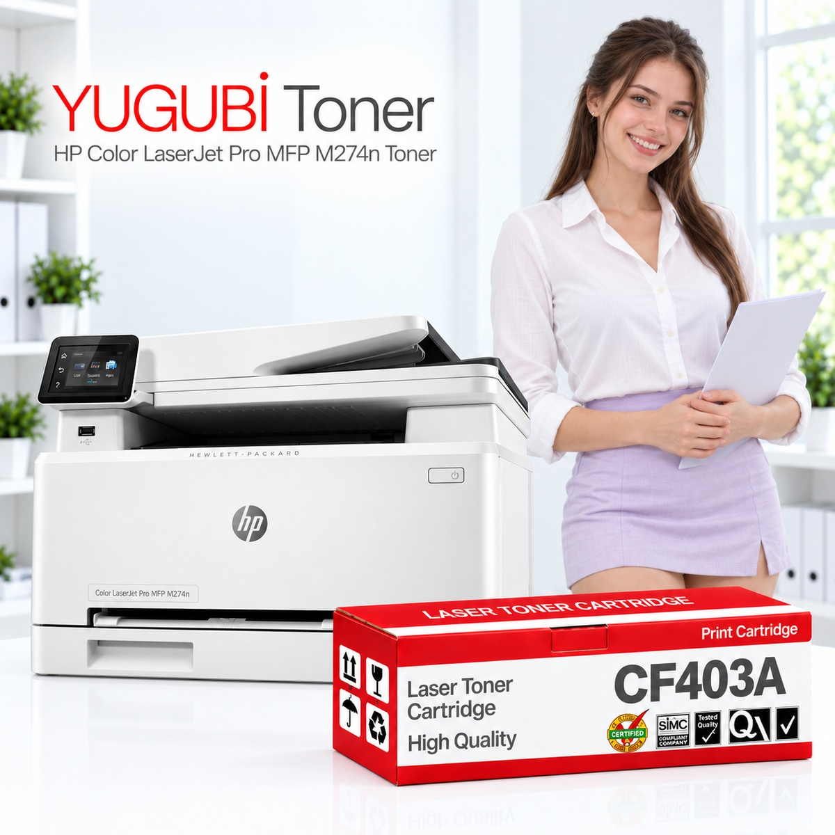 HP Color LaserJet Pro MFP M274n CF403A Kırmızı Muadil Toner