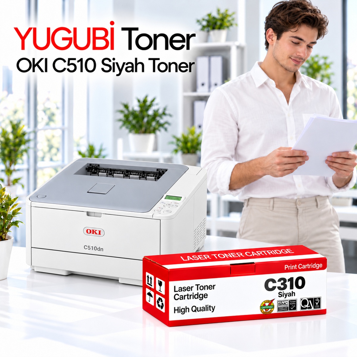 OKI C510 C310 Siyah Muadil Toner 3.5K