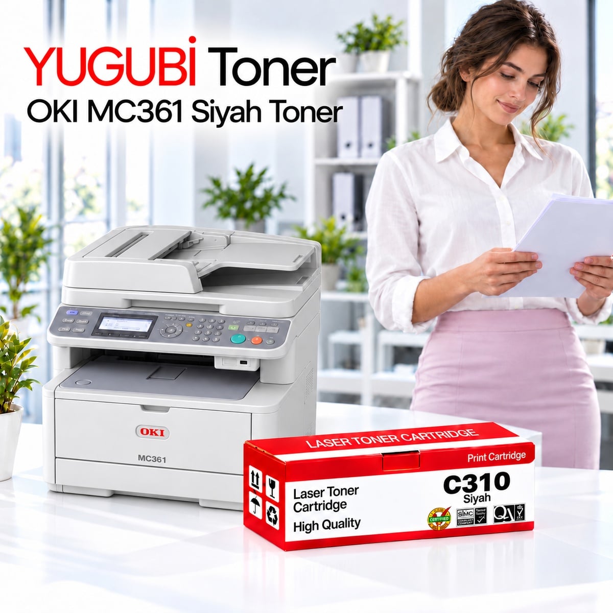 OKI MC361 C310 Siyah Muadil Toner 3.5K