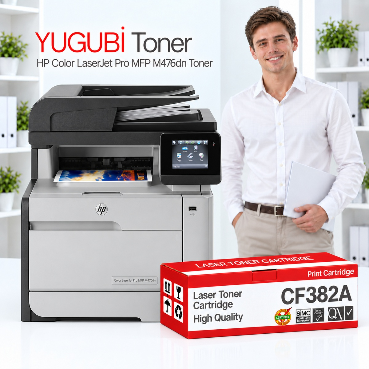 HP Color LaserJet Pro MFP M476dn CF382A Sarı Muadil Toner