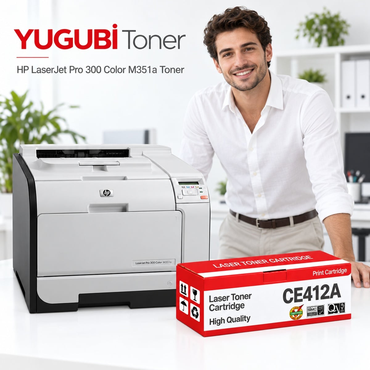 HP LaserJet Pro 300 Color M351a CE412A Sarı Muadil Toner
