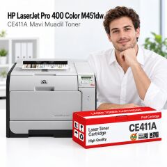 HP LaserJet Pro 400 Color M451dw CE411A Mavi Muadil Toner 2.8K