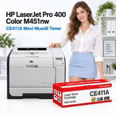 HP LaserJet Pro 400 Color M451nw CE411A Mavi Muadil Toner 2.8K