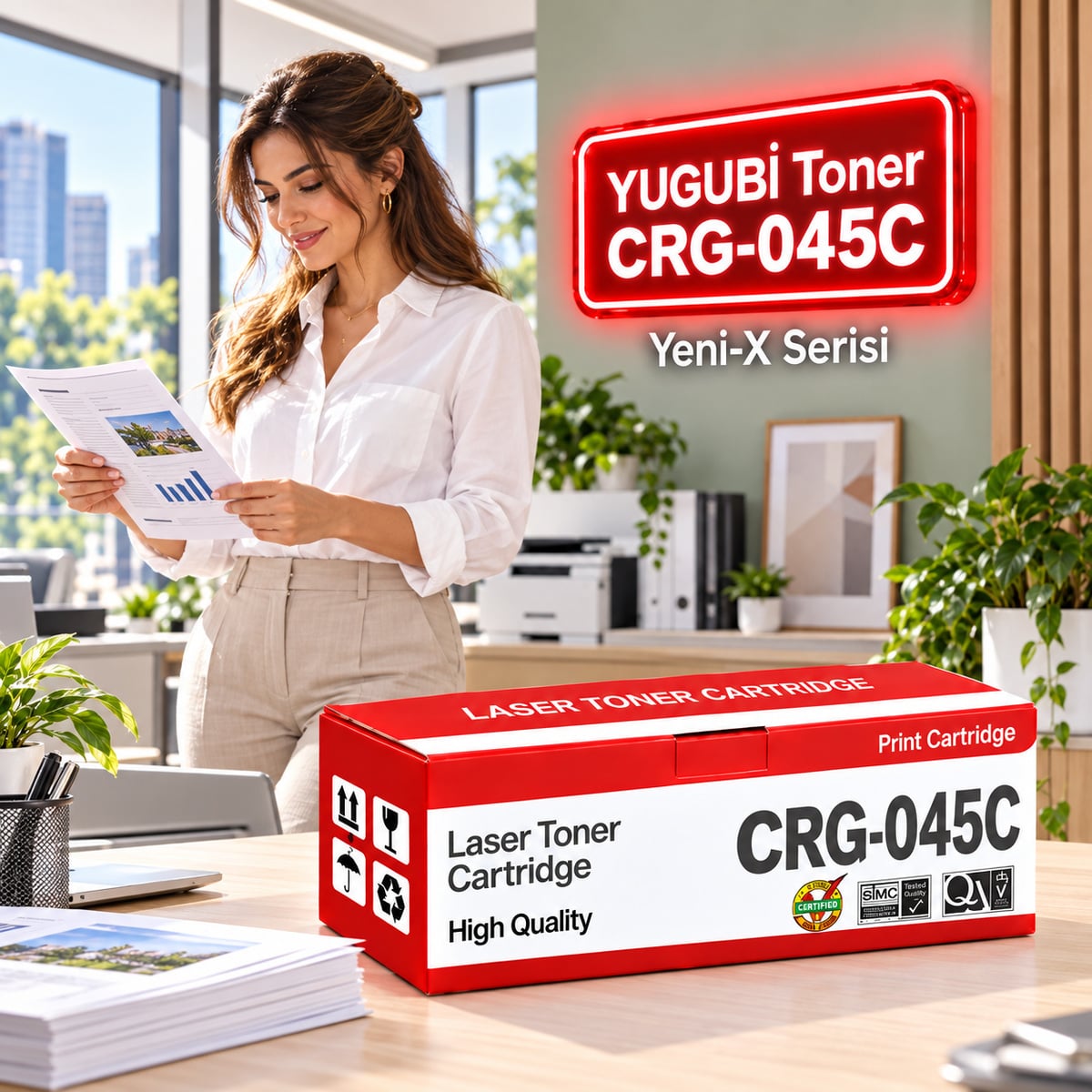 Canon CRG-045C Mavi Muadil Toner 1.3K