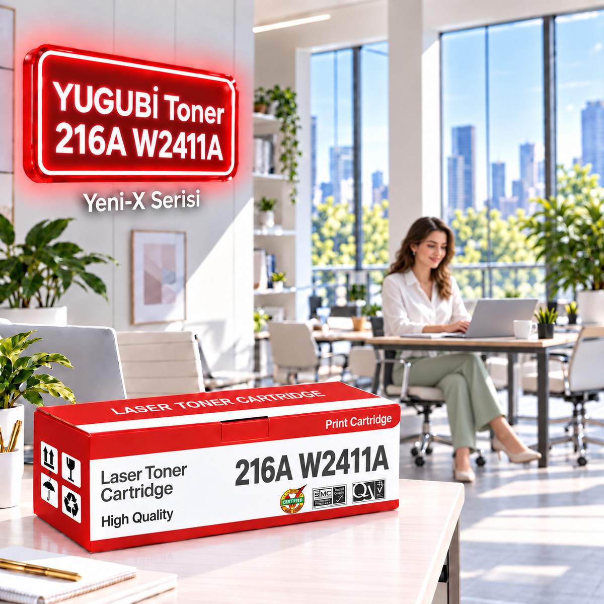 HP 216A W2411A Çipli Mavi Muadil Toner 0.9K