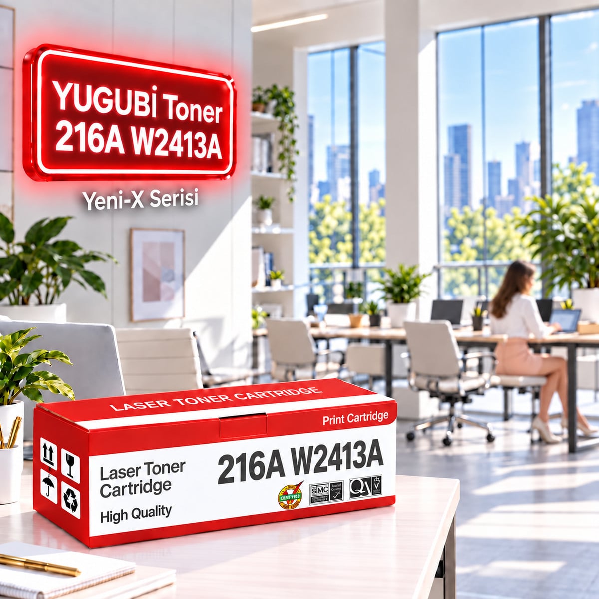 HP 216A W2413A Çipli Kırmızı Muadil Toner 0.9K