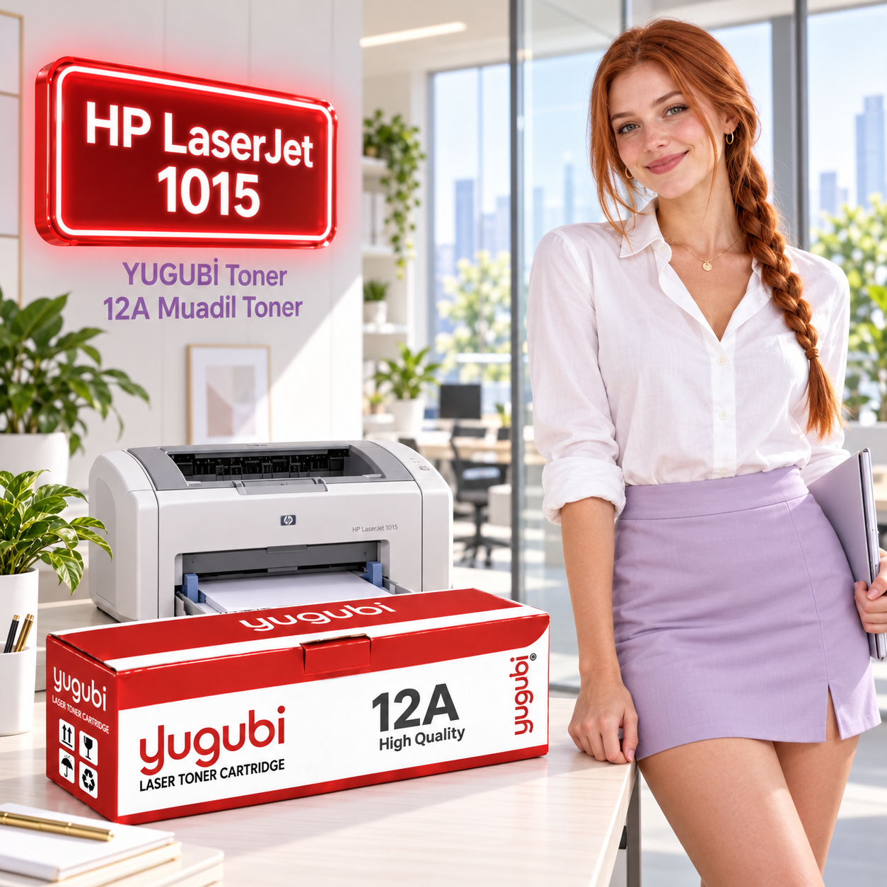 HP LaserJet 1015 Uyumlu 12A Muadil Toner 2K kadınlı ana ürün görseli