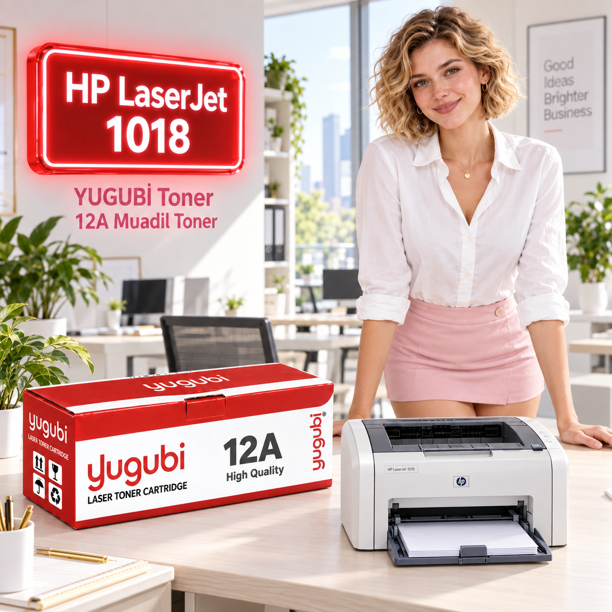 HP LaserJet 1018 Uyumlu 12A Muadil Toner 2K kadınlı ana ürün görseli