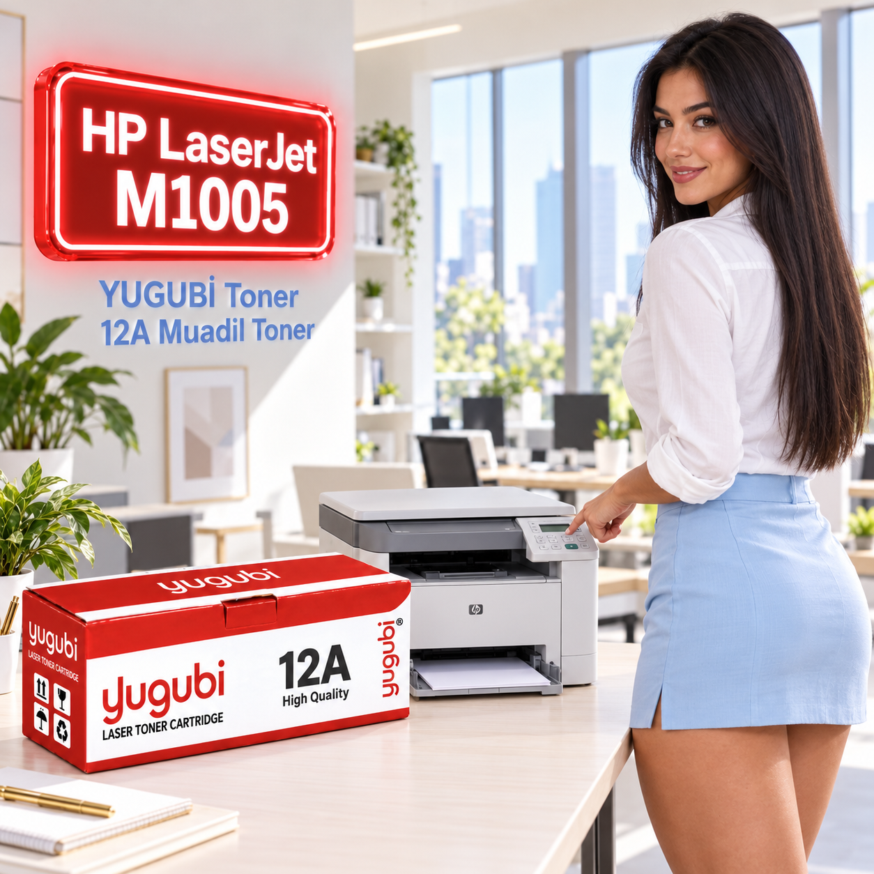HP LaserJet M1005 Uyumlu 12A Muadil Toner 2K kadınlı ana ürün görseli