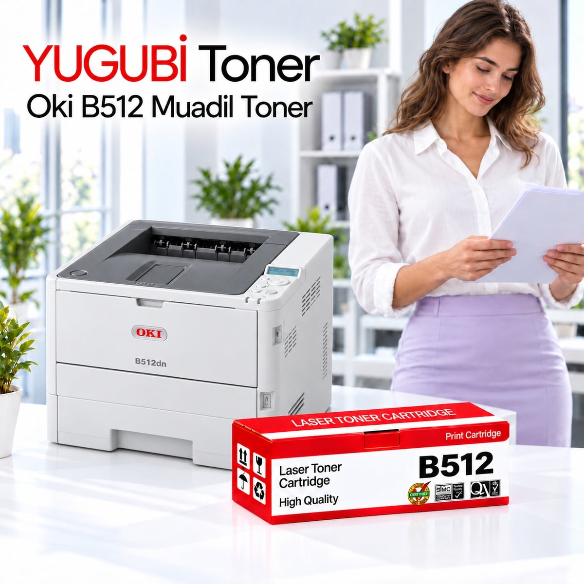 Oki B512 Muadil Toner 7K
