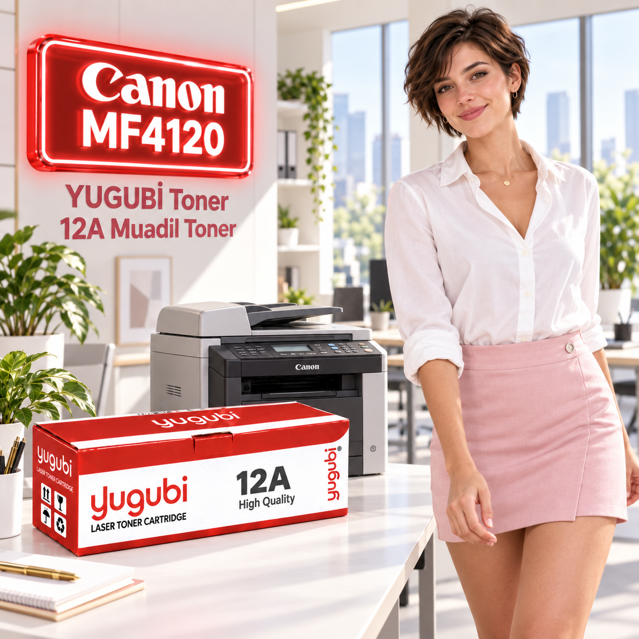 Canon i-SENSYS MF4120 Uyumlu 12A Muadil Toner 2K kadınlı ana ürün görseli
