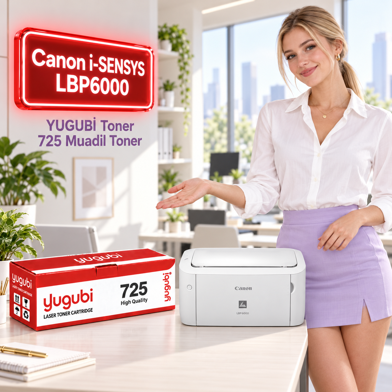 Brother HL-L2376DW Uyumlu TN-2456 Muadil Toner 3K kadınlı ana ürün görseli